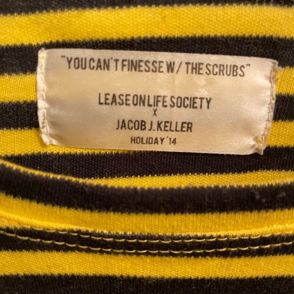 Lease on Life Society x Jacob J Keller black & yellow stripe shirt - Picture 2 of 3